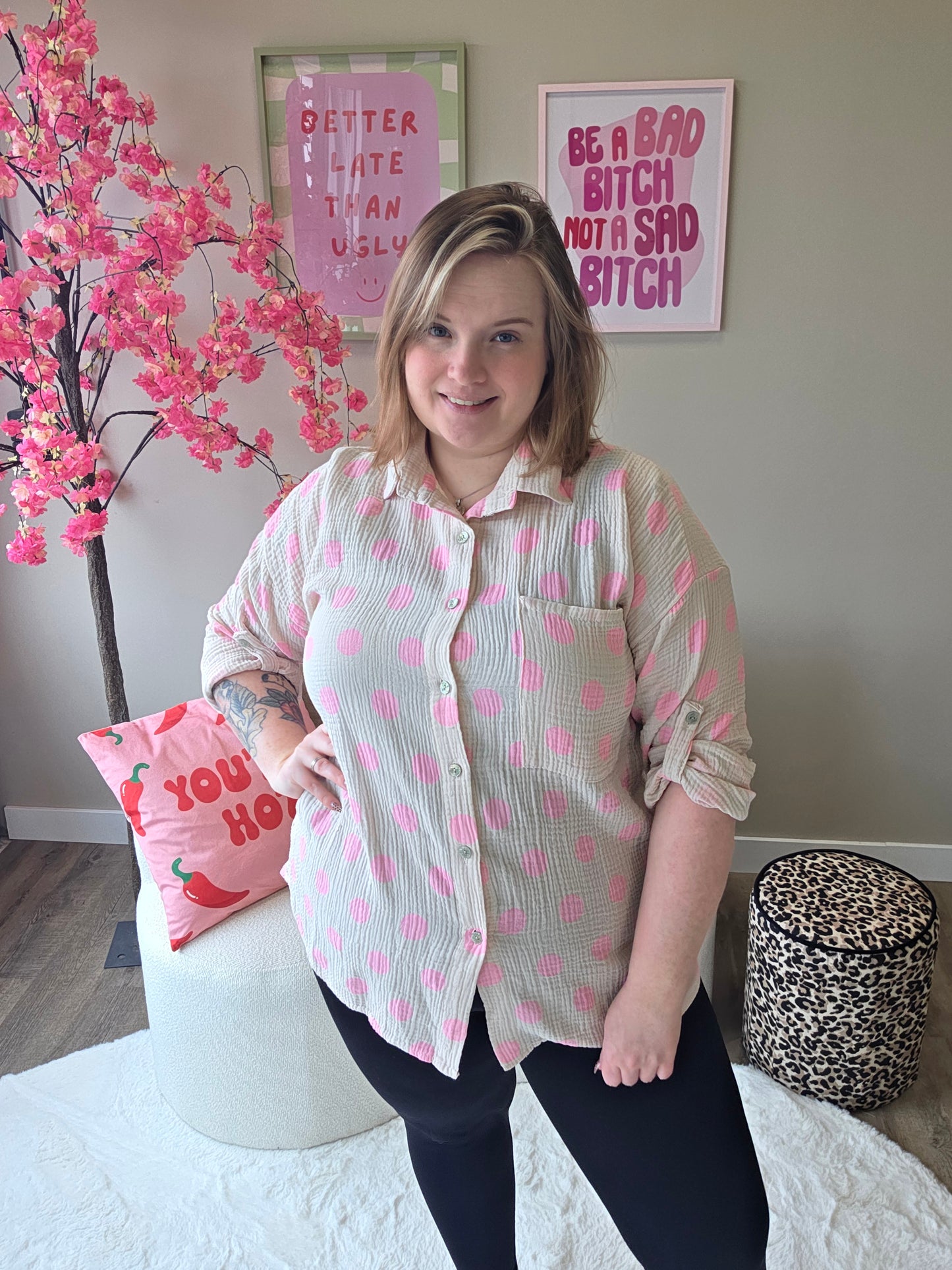 Katoenen Dot Blouse (In 4 kleuren)