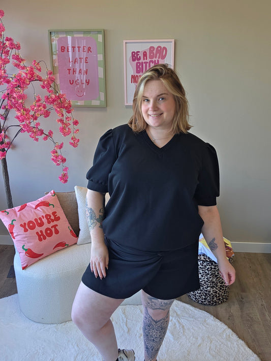 Skort Setjes Met Knoop (In 4 kleuren)