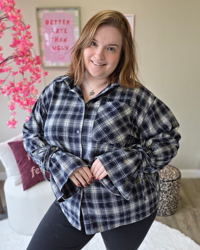 Glitter Ruitblouse Flair (In 3 kleuren)