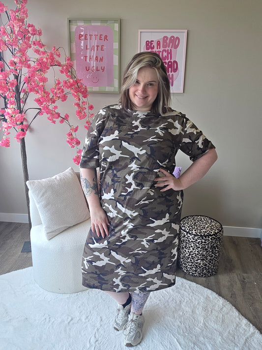 Camo T-shirt Jurk