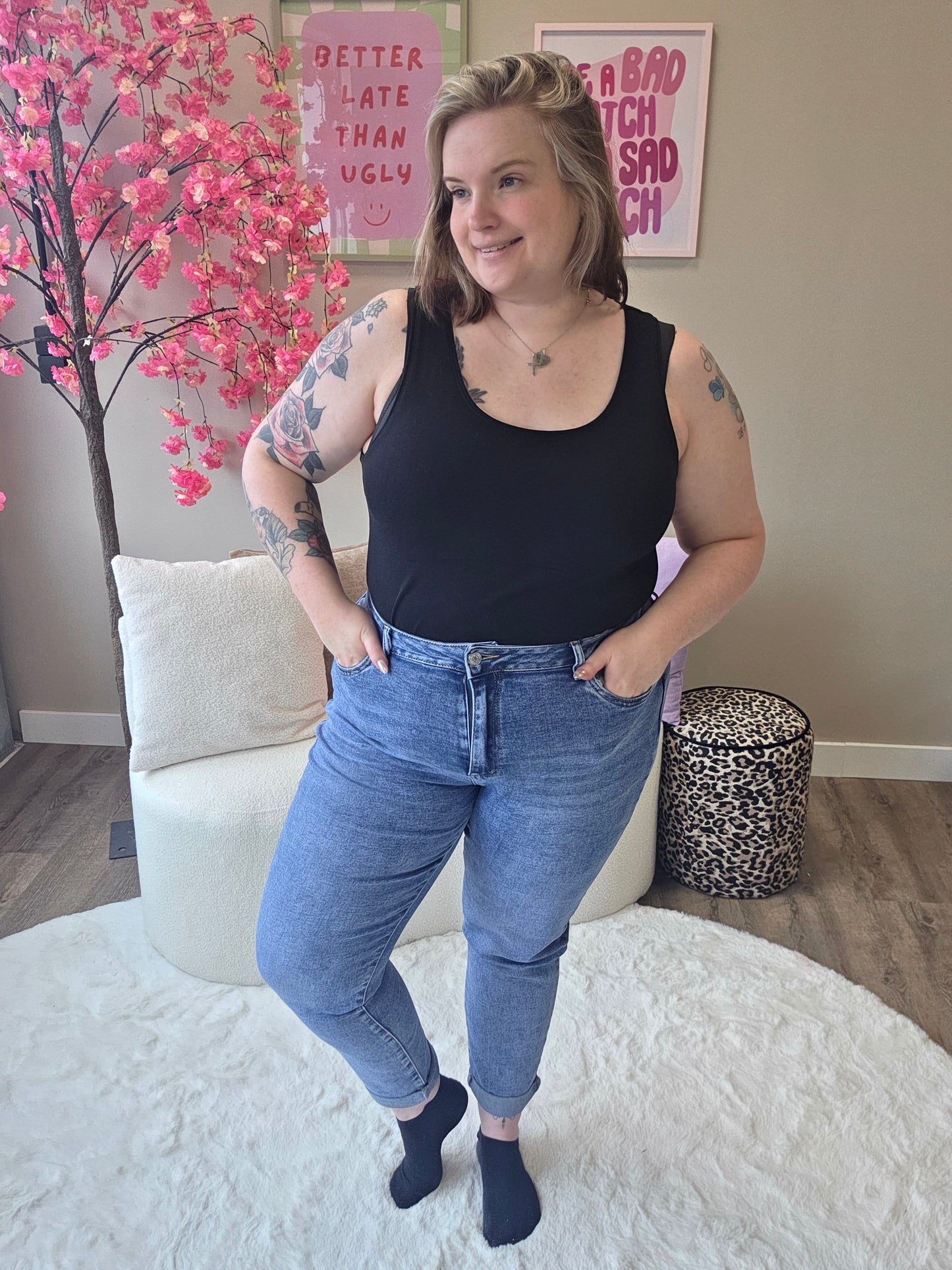 Kathy Jeans Mom Fit Blauw | C120