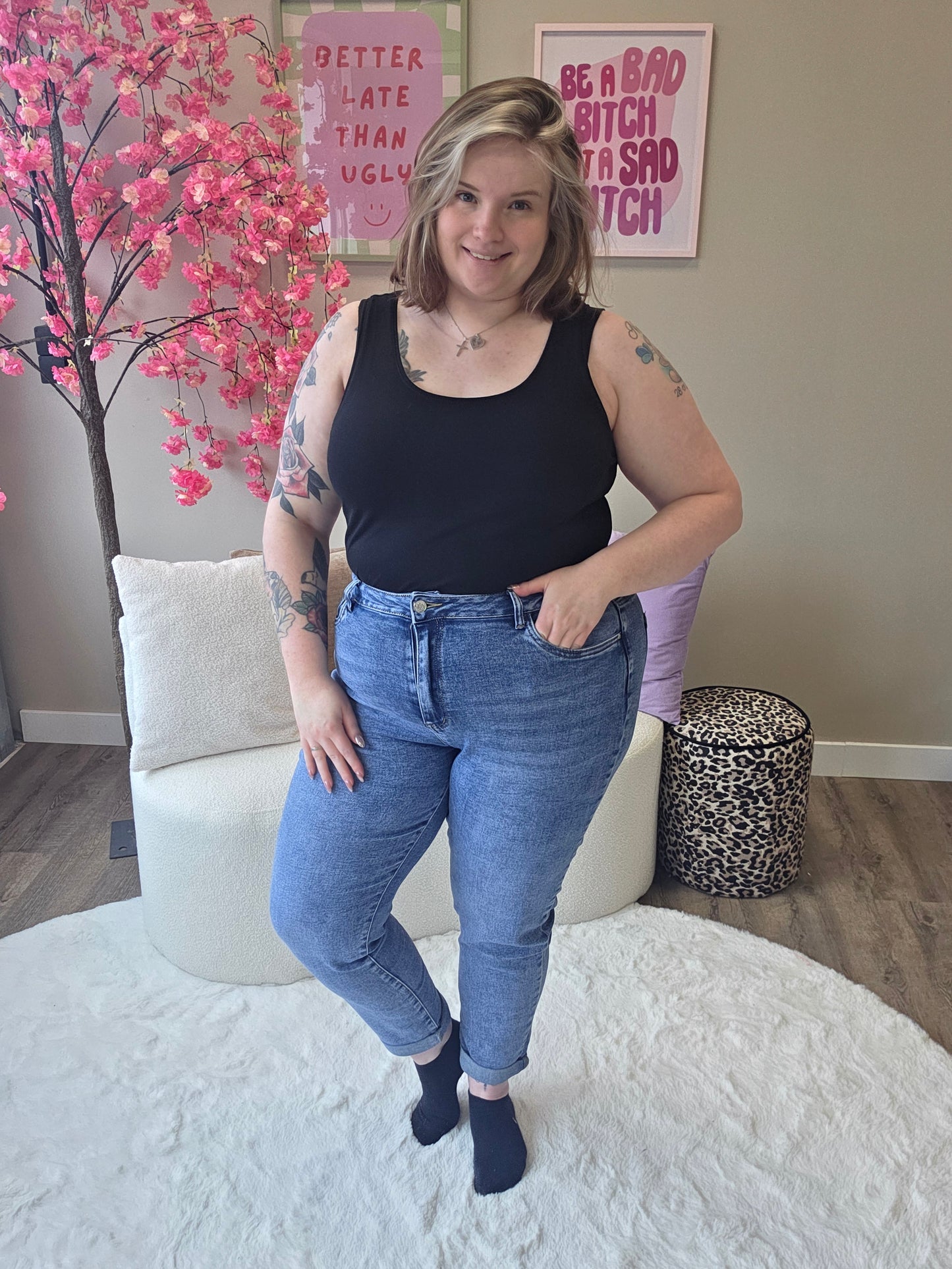 Kathy Jeans Mom Fit Blauw | C120