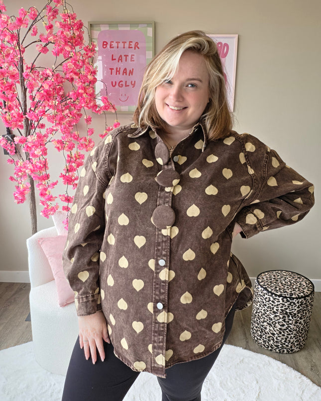Hartjes Jeans Blouse (In 2 kleuren)
