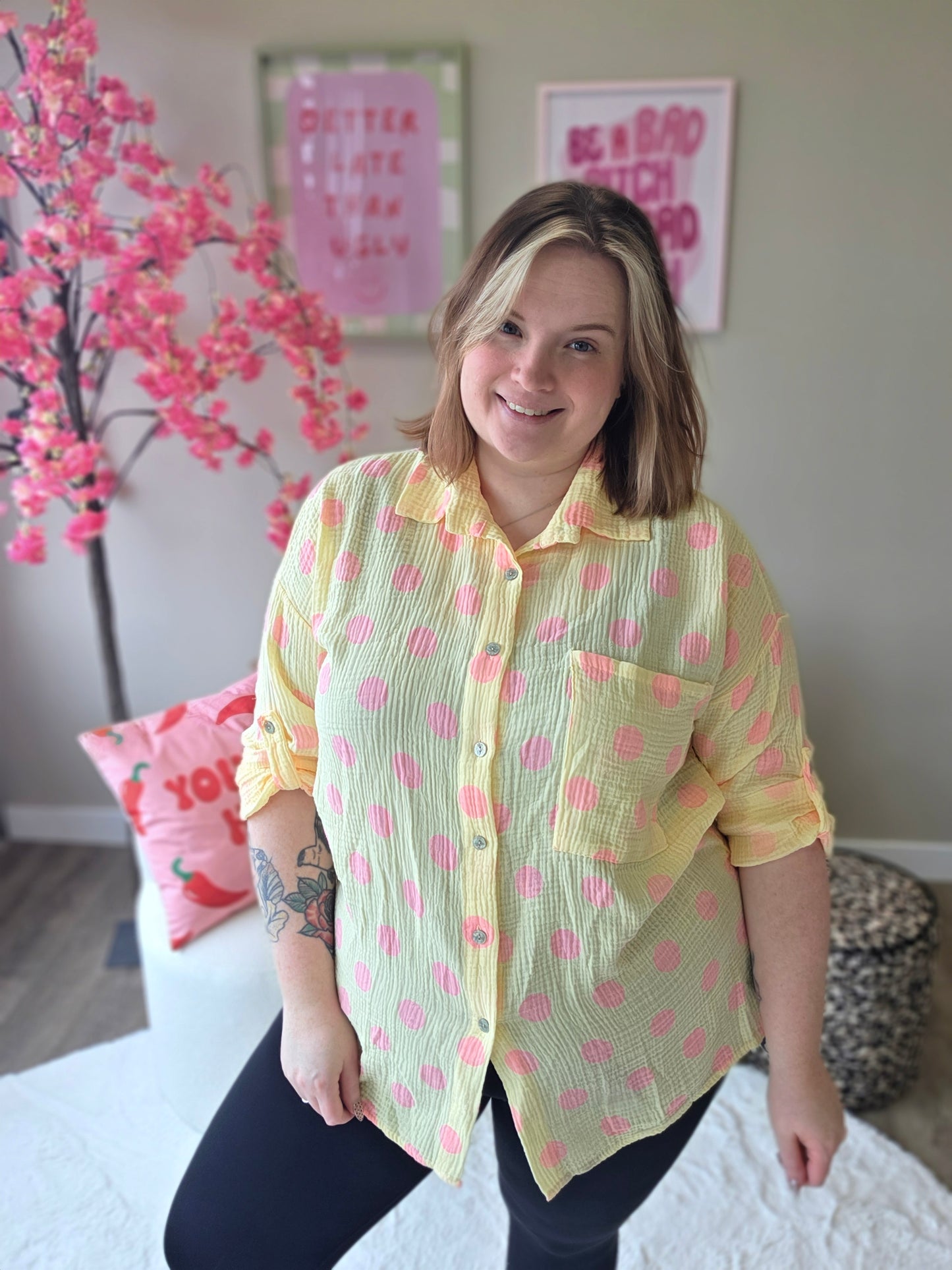 Katoenen Dot Blouse (In 4 kleuren)